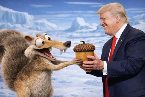 Трамп отдаёт желудь Скрэтту