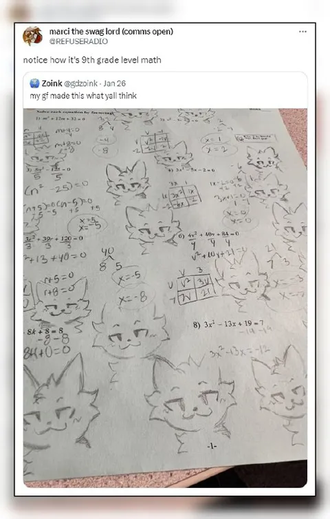 Ninth Grade Math Cat Sheet