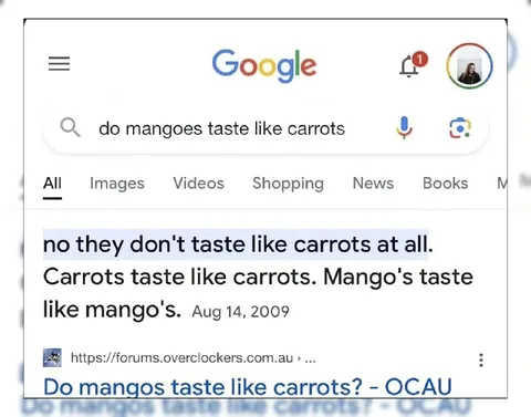 Mangoes Do Not Taste Like Carrots