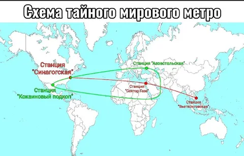 Схема тайного мирового метро