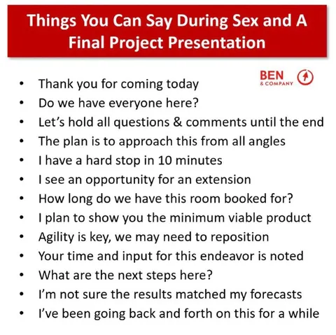 Things You Can Say During Sex and Presentations