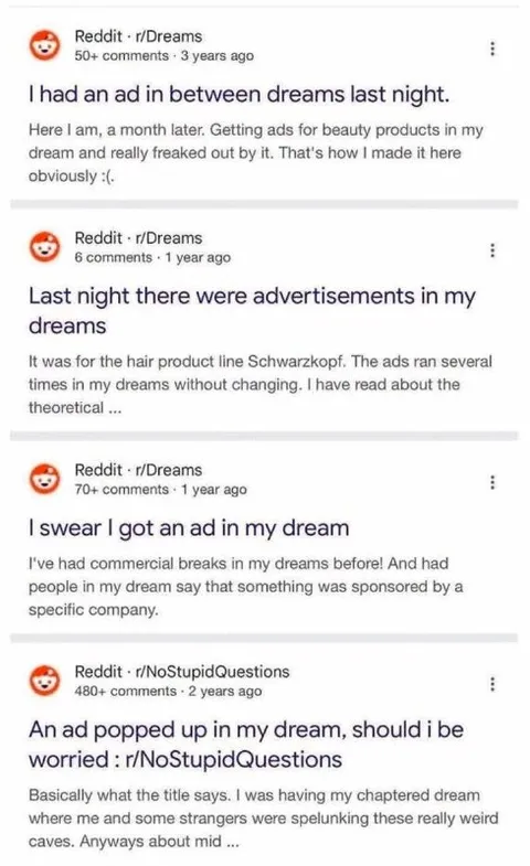 Ads Appearing in Dreams