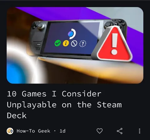 Steam Deck Unplayable Games