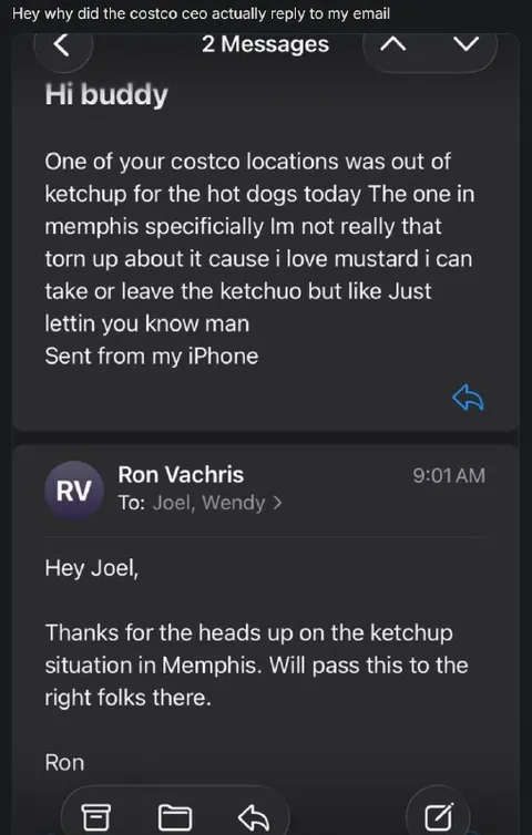 Costco CEO Replies About Ketchup