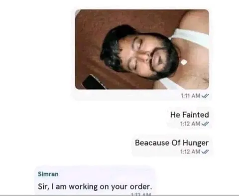 He Fainted Because Of Hunger