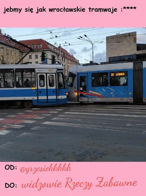 Wrocławskie tramwaje się zderzają