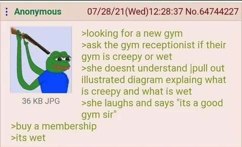Pepe Finds a Wet Gym
