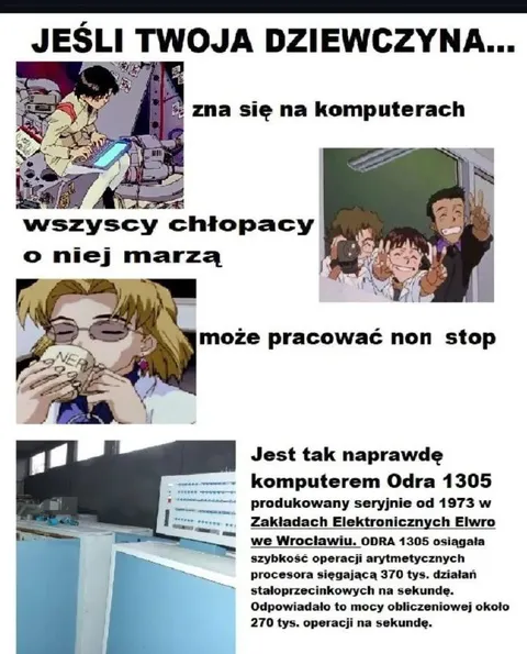 Dziewczyna będąca komputerem Odra 1305