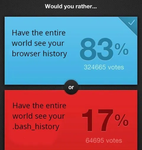 Browser History or Bash History