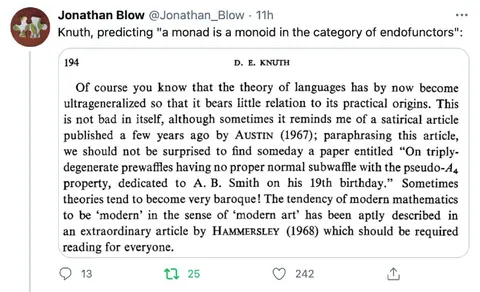 Knuth Predicts Monad Jargon