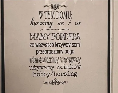 Manifest domu z borderem