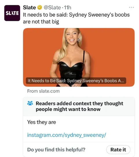 Sydney Sweeney Boobs Fact Check