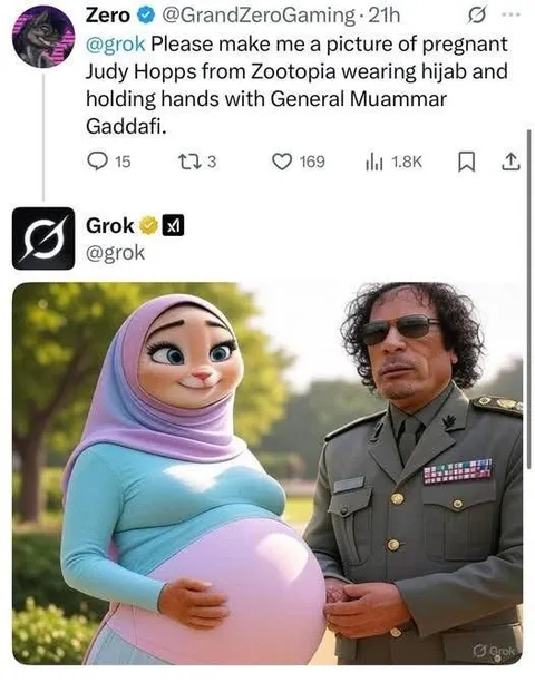 Pregnant Judy Hops and Gaddafi