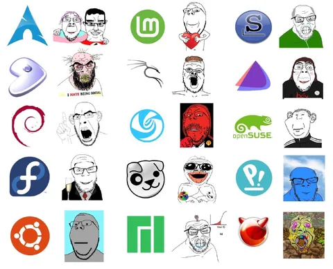 Linux Distro Meme Collage