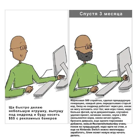 Разработка игры спустя три месяца