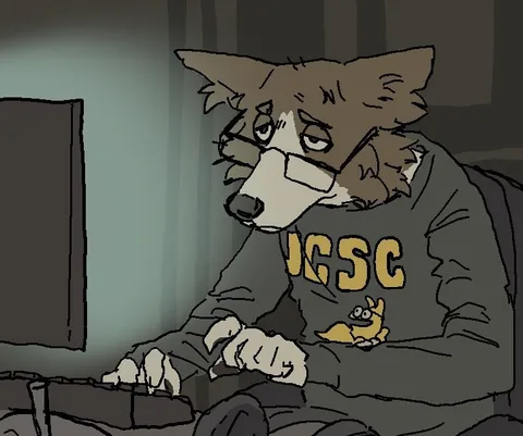 Wolf Gaming at the Computer
