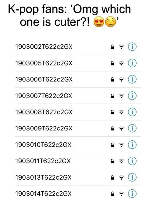 K-pop Fans Compare Wi-Fi Names
