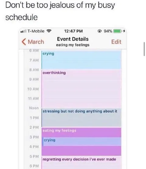 My Busy Emotional Schedule