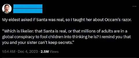 Occam’s Razor Explains Santa