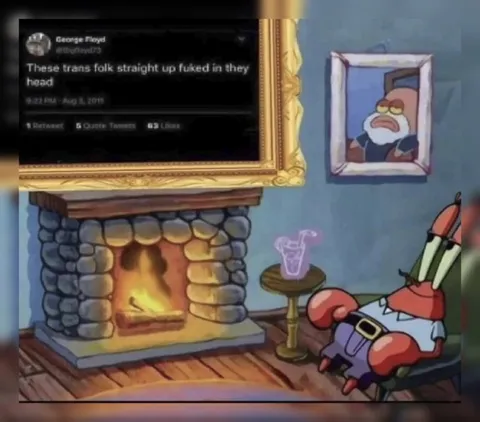 Mr. Krabs Reading a Wild Tweet