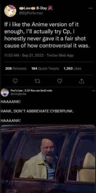 Hank Don't Abbreviate Cyberpunk