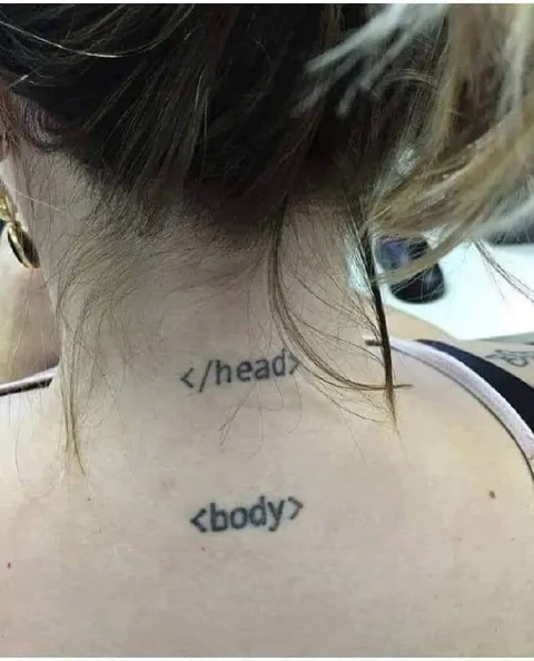 HTML Head and Body Tattoo