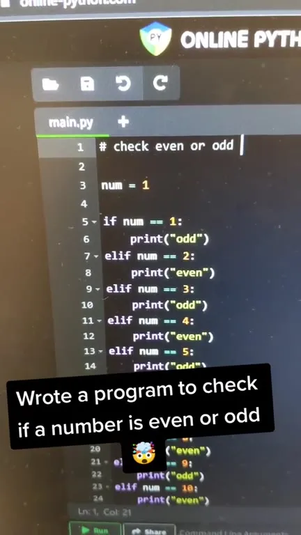 Program Checks Every Number Manually