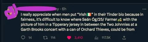 Irish Tinder Bio Stereotype