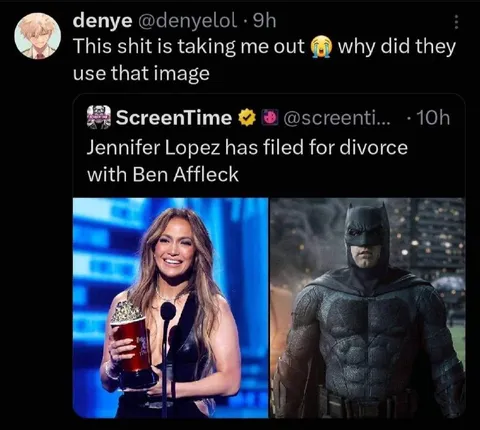 Jennifer Lopez Batman Divorce Meme
