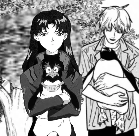 Anime Couple Holding Strange Creatures