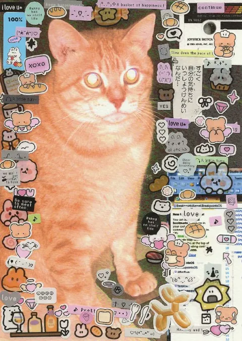 Cute Cat Sticker Collage
