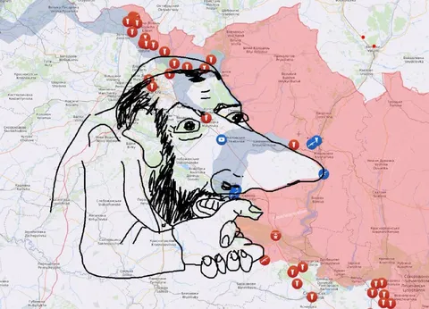 Рисунок на карте боевых действий