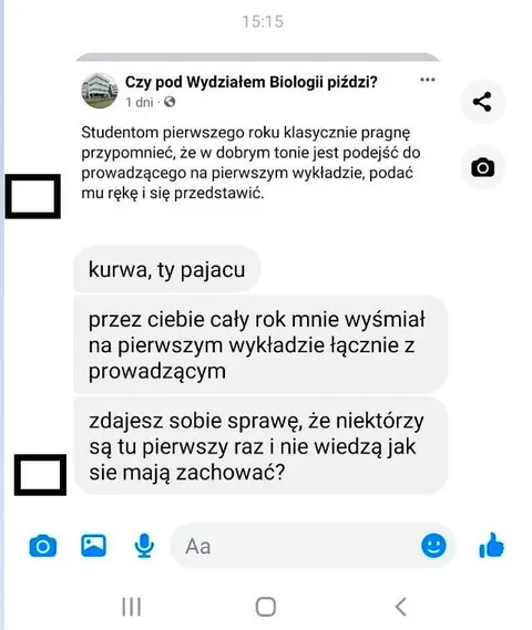 Pierwszy wykład i stres studentów
