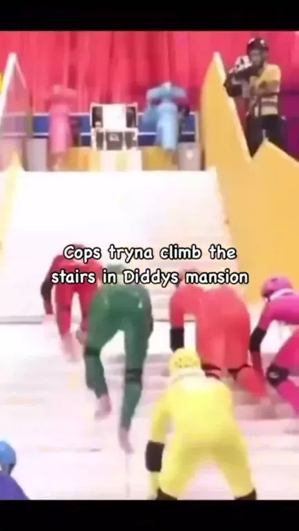 Cops Trying to Climb Diddy's Stairs