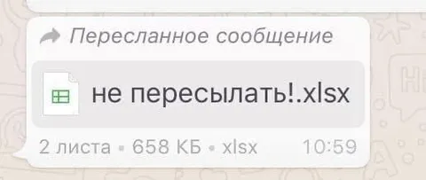 Не пересылать файл