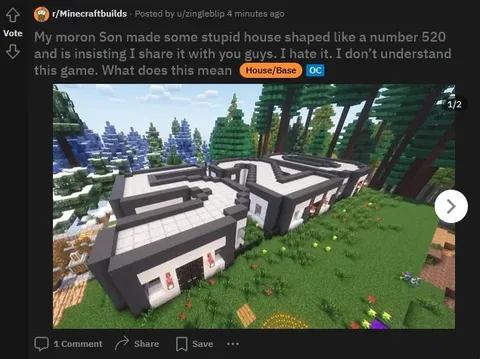 Minecraft House Shaped Like 520