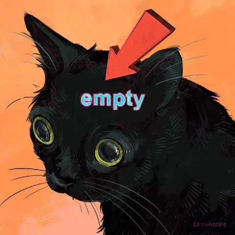 Empty Head Black Cat