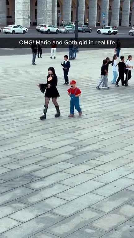 Mario and Goth Girl Walking Together