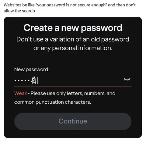 Websites Reject the Scarab Password