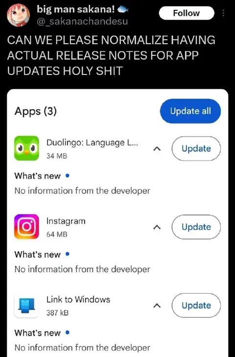 No Information From the Developer