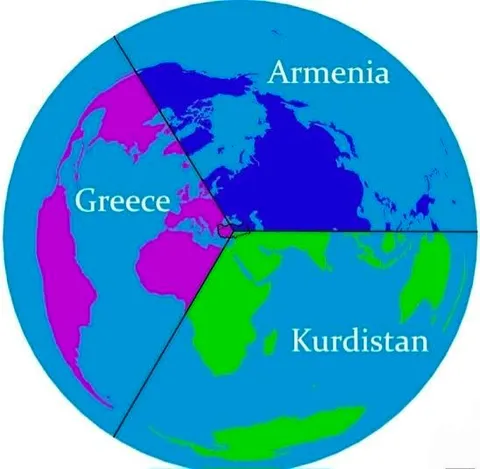 Armenia Greece Kurdistan Map