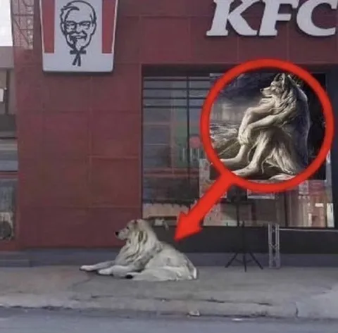 KFC Lion Statue Lookalike