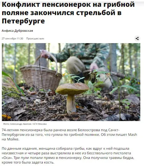 Стрельба на грибной поляне