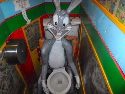 Conejo en el inodoro