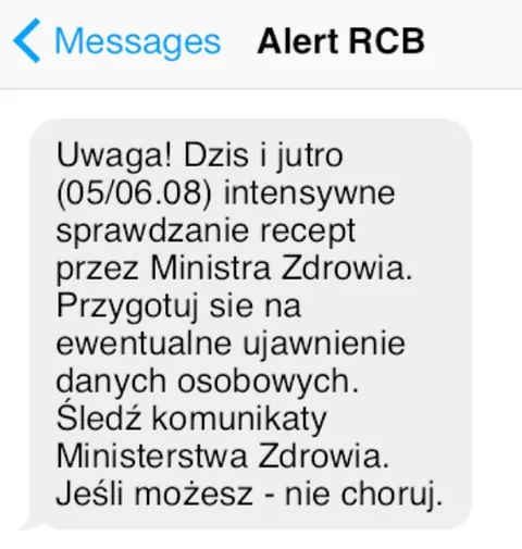 Nie choruj podczas kontroli recept
