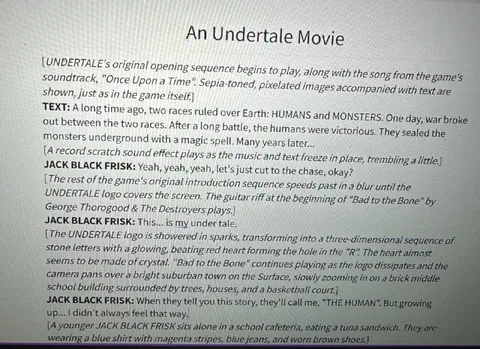 Jack Black Undertale Movie