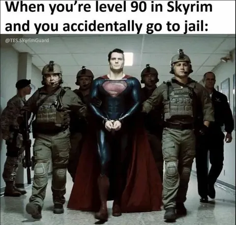 Level 90 Skyrim Goes to Jail