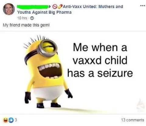 Minion Laughs at Vaccinated Child