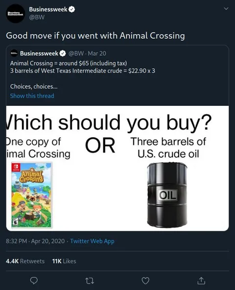 Animal Crossing or Crude Oil