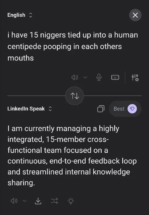 LinkedIn Speak Human Centipede